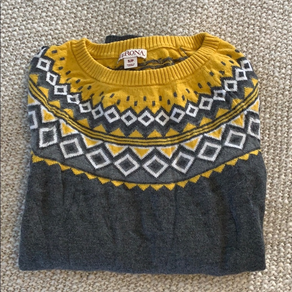Merona  gray and gold sweater